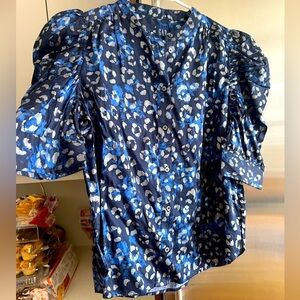 Gap puff sleeves button down blouse
